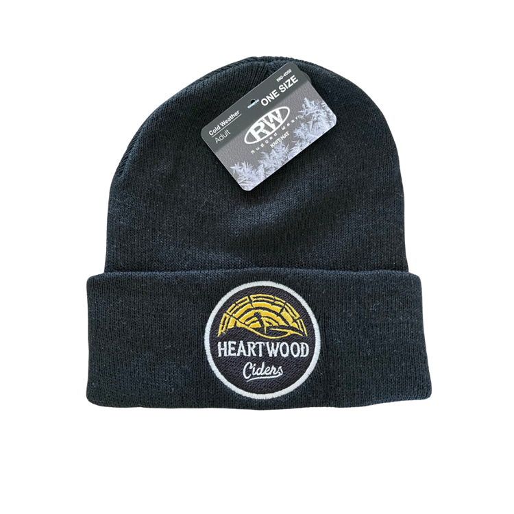Heartwood Ciders Embroidered Logo Winter Black Beanie OSFM - Rugged Wear