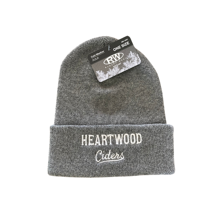 Heartwood Ciders Embroidered Name Winter Gray Beanie OSFM - Rugged Wear