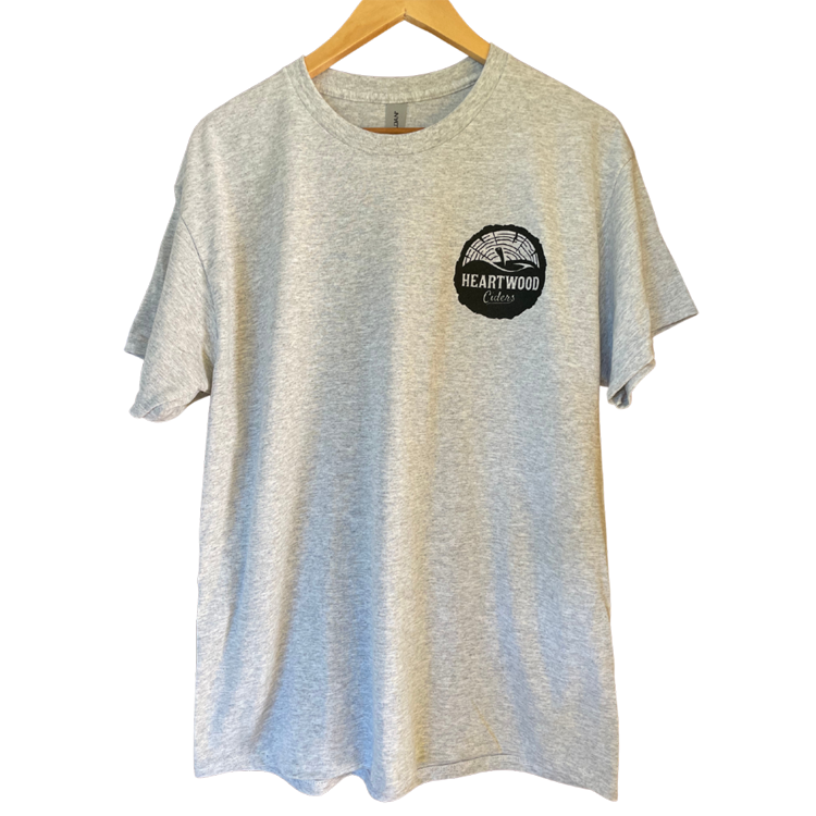 Heartwood Ciders T Shirt Screen Printed - Gildan DryBlend 50/50 Ash Gray